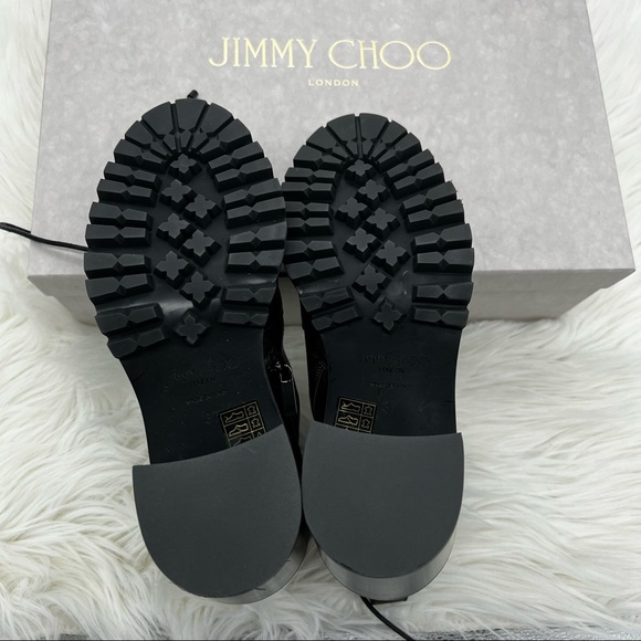 Jimmy Choo | Cruz Embellished Leather Combat Boots - Picture 11 of 14